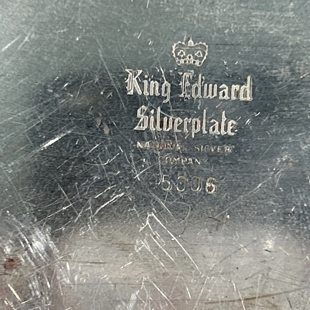 Vtg King Edward Silver Plate Trinket Tray 9